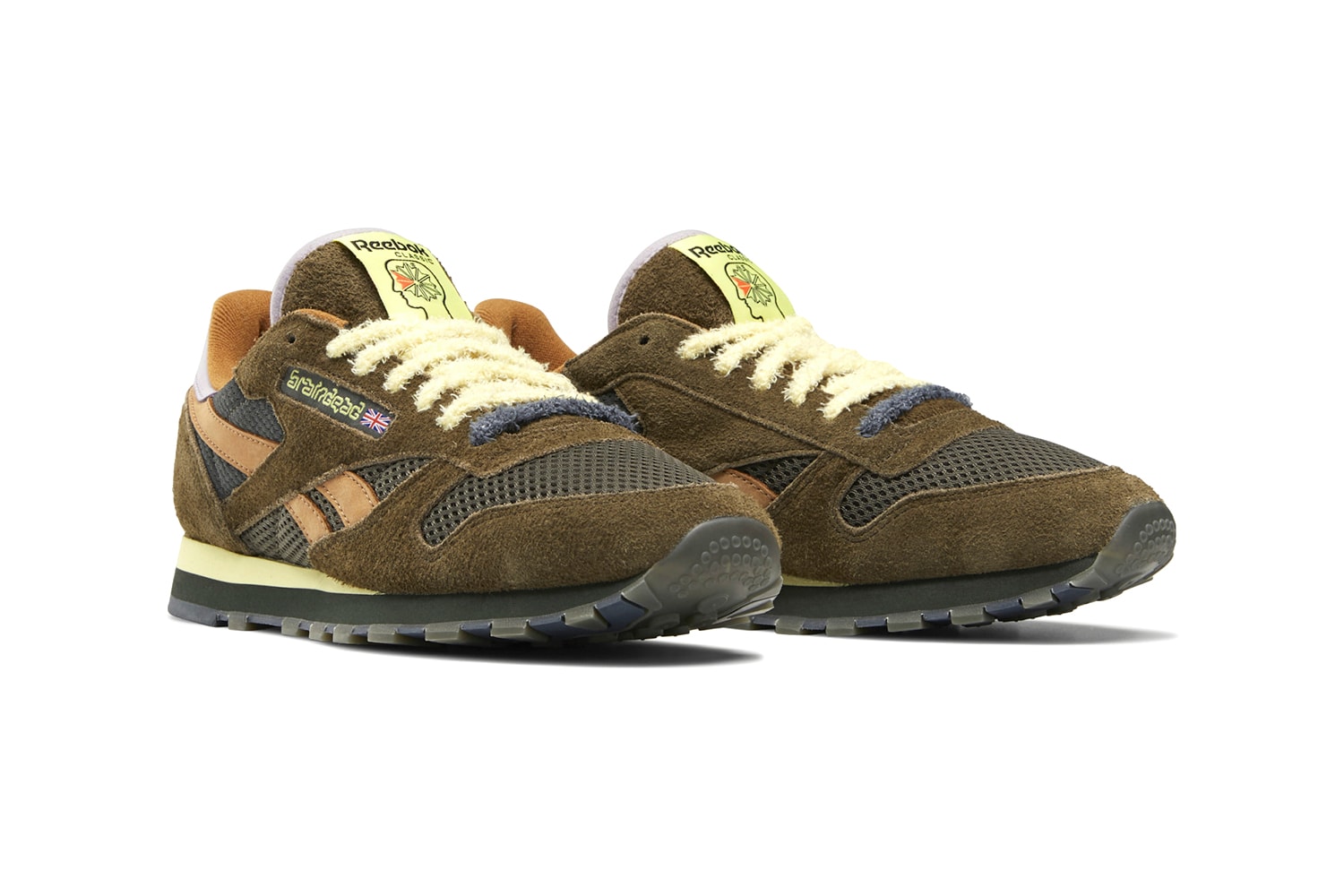 Brain Dead x Reebok Classic Leather Official Images release details info suede brown MOSS / SOFT CAMEL / FILTERED YELLOW FY0832