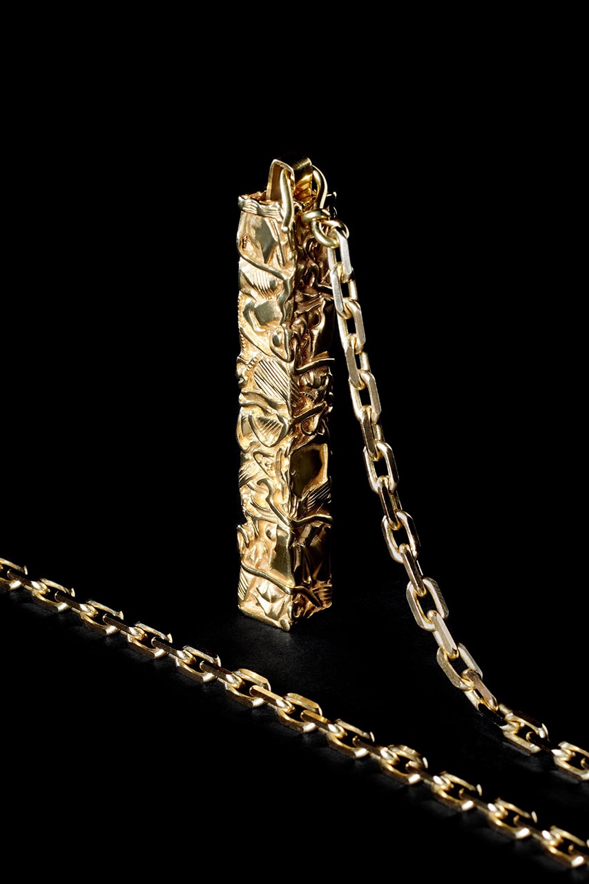 CELINE César Compression Project Foundation César Baldaccini French Artist Hedi Slimane Fine Jewelry Necklace Collaboration Limited Edition 100 Piece Sterling Silver Gold 