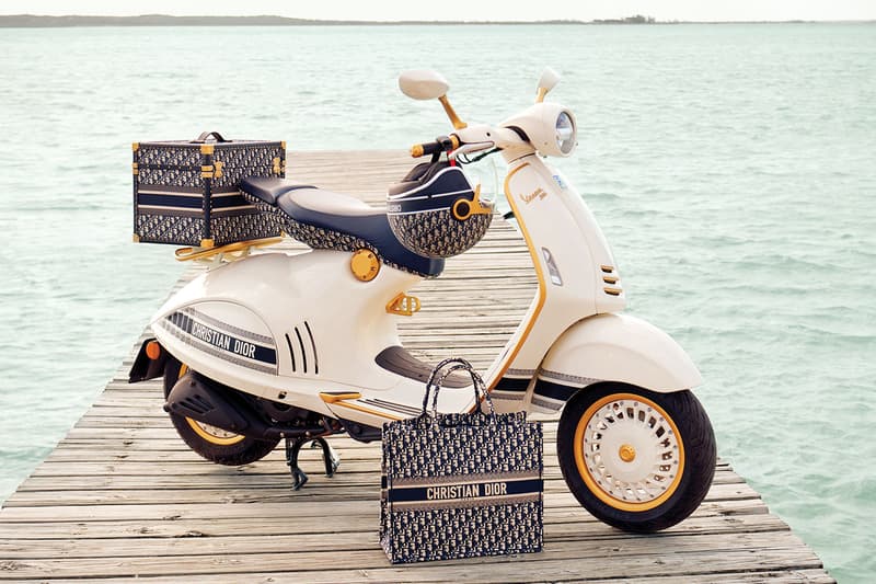 Vespa 946 Christian Dior Custom Scooter Spring 2021 Maria Grazia Chiuri oblique logo pattern