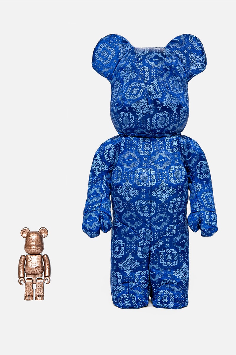 CLOT Nike Medicom Toy ROYALE UNIVERSITY BLUE SILK BE@RBRICK 400 100 Release Info Buy Price Air Force 1 