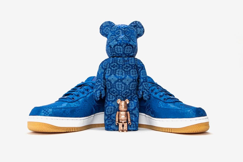 CLOT Nike Medicom Toy Royale University Blue Silk BE@RBRICK Release Info Buy Price