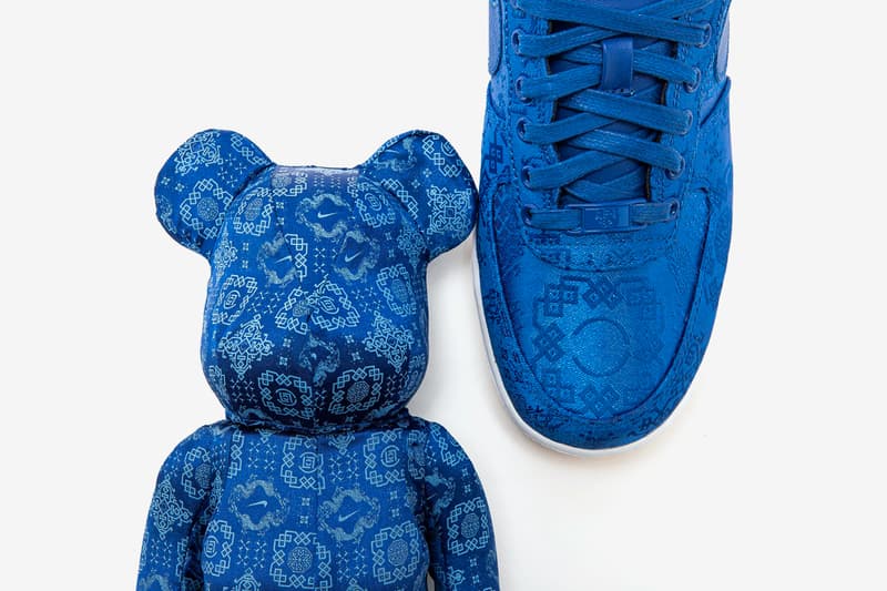 CLOT Nike Medicom Toy Royale University Blue Silk BE@RBRICK Release Info Buy Price