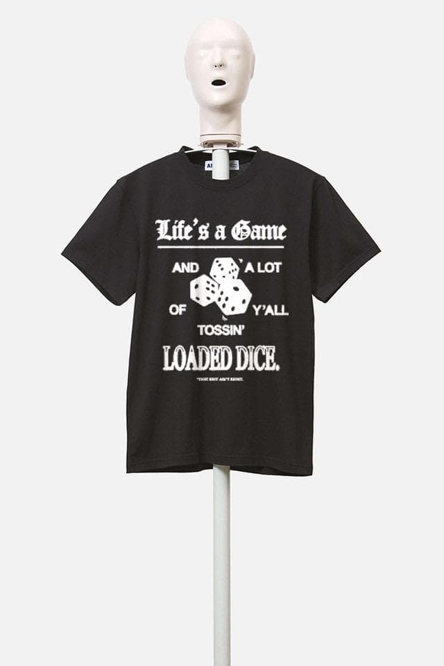 Cremate x AFFIX "Loaded Dice" T-Shirt #BlackLivesMatter systematic racism charity tee top black white Stephen Lawrence Charitable Trust 100 per cent profits Black Lives Matter UK