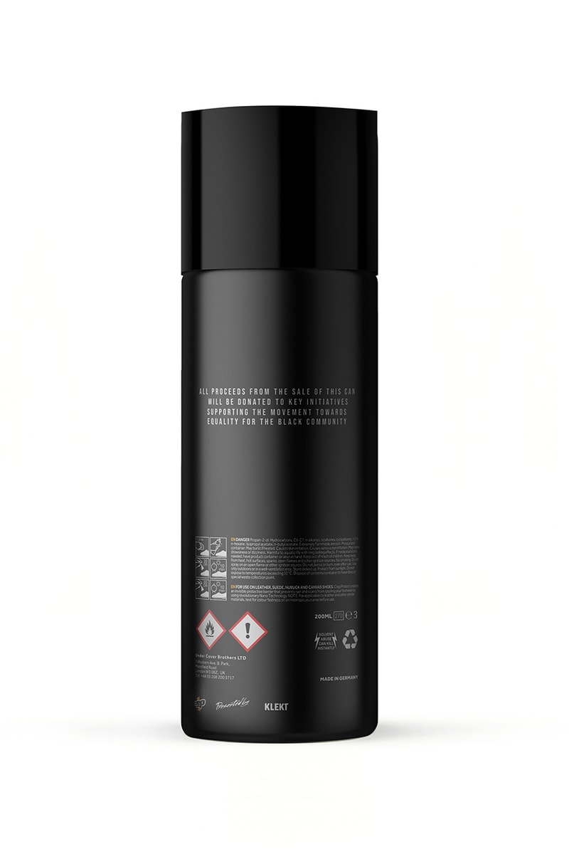 Crep Protect Black Lives Matter 200ml Spray Can Canvas Nubuck Suede Sneaker Protector Campaign Zero The Bail Project BLM UK Hydrophobic 