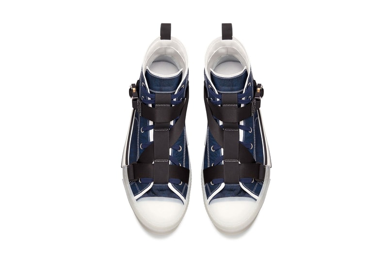 3SH122YQG_H569 Dior Blue Technical Canvas B23 Sneaker trainers canvas sneaker classic retro COBRA Buckle Techwear Kim Jones 