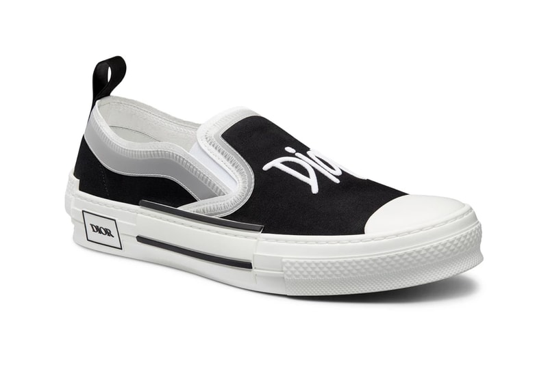 christian dior b23 slip on sneaker shoe black white shawn stussy official release date info photos price store list buying guide