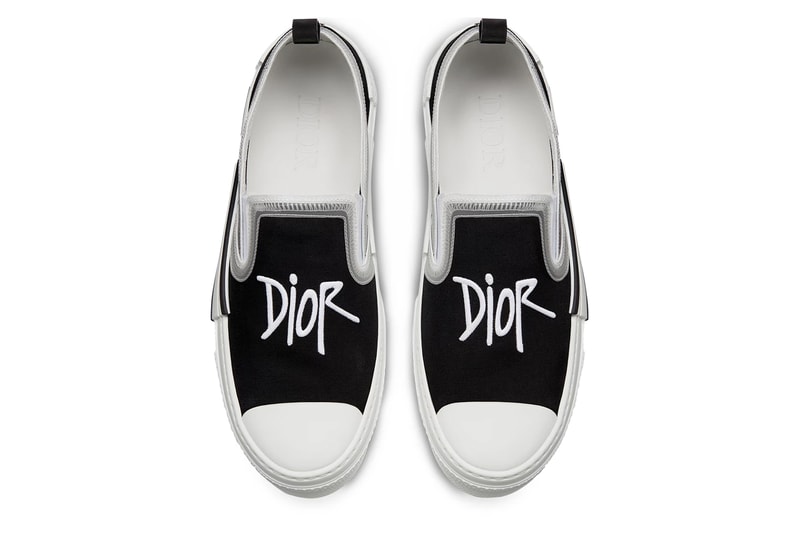 christian dior b23 slip on sneaker shoe black white shawn stussy official release date info photos price store list buying guide
