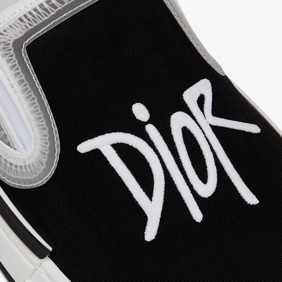 christian dior b23 slip on sneaker shoe black white shawn stussy official release date info photos price store list buying guide