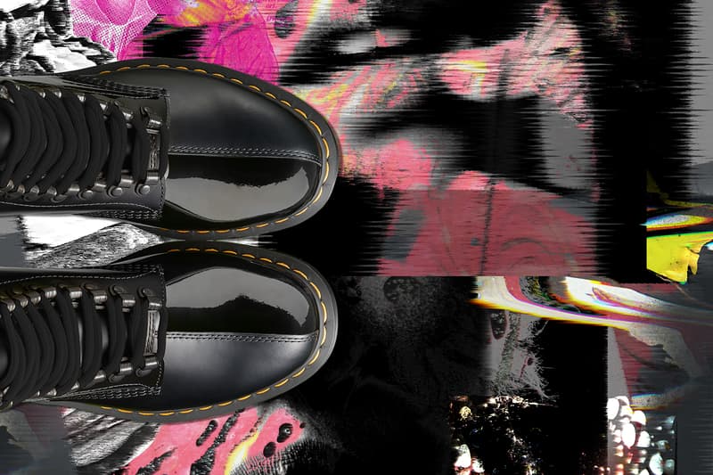 PLEASURES alex james dr martens 1460 remastered boot new wave punk black patent leather buy cop purchase release information