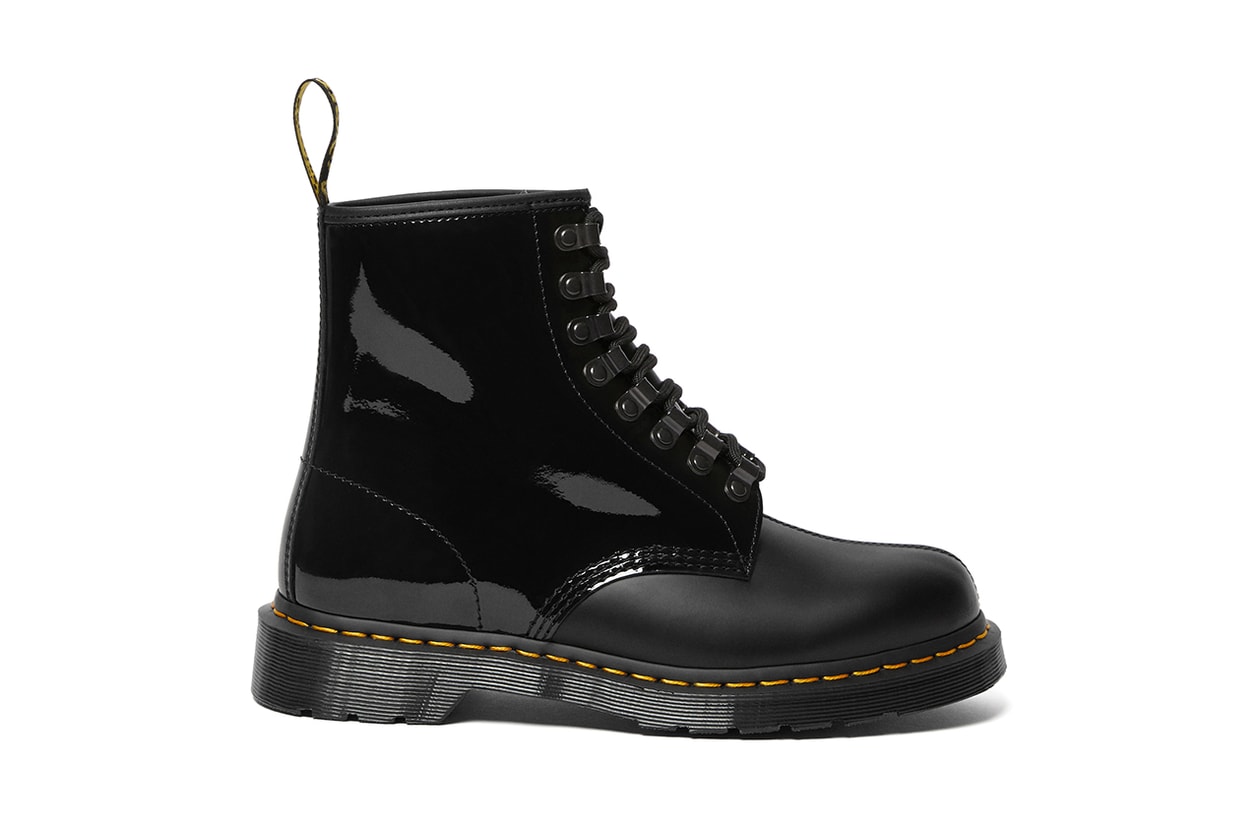 PLEASURES alex james dr martens 1460 remastered boot new wave punk black patent leather buy cop purchase release information