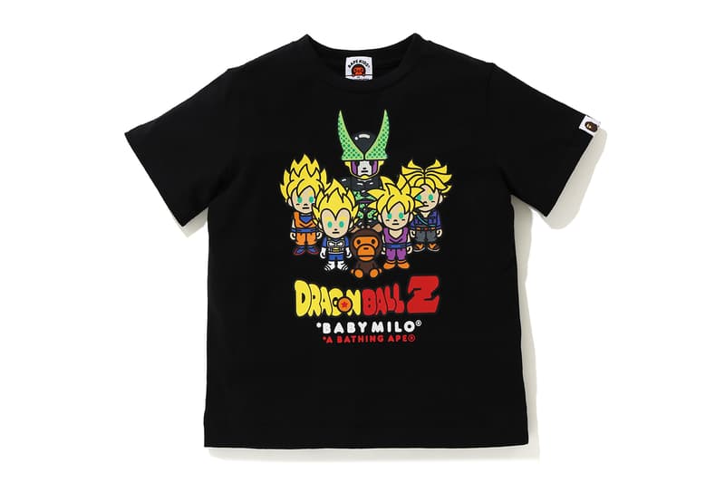 Dragonball Z BAPE Collection Release Info Baby Milo A Bathing Ape Goku Cell Vegeta Trunks Gohan Jacket T-shirt Hoodie Polo Towel Keychain