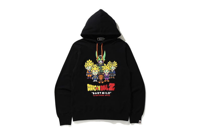 Dragonball Z BAPE Collection Release Info Baby Milo A Bathing Ape Goku Cell Vegeta Trunks Gohan Jacket T-shirt Hoodie Polo Towel Keychain