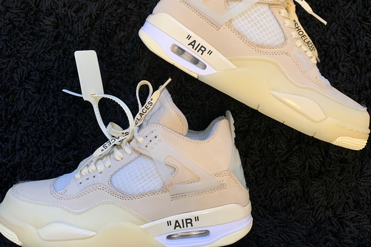 Off White X Air Jordan 4 Sail Closer Look Hypebeast