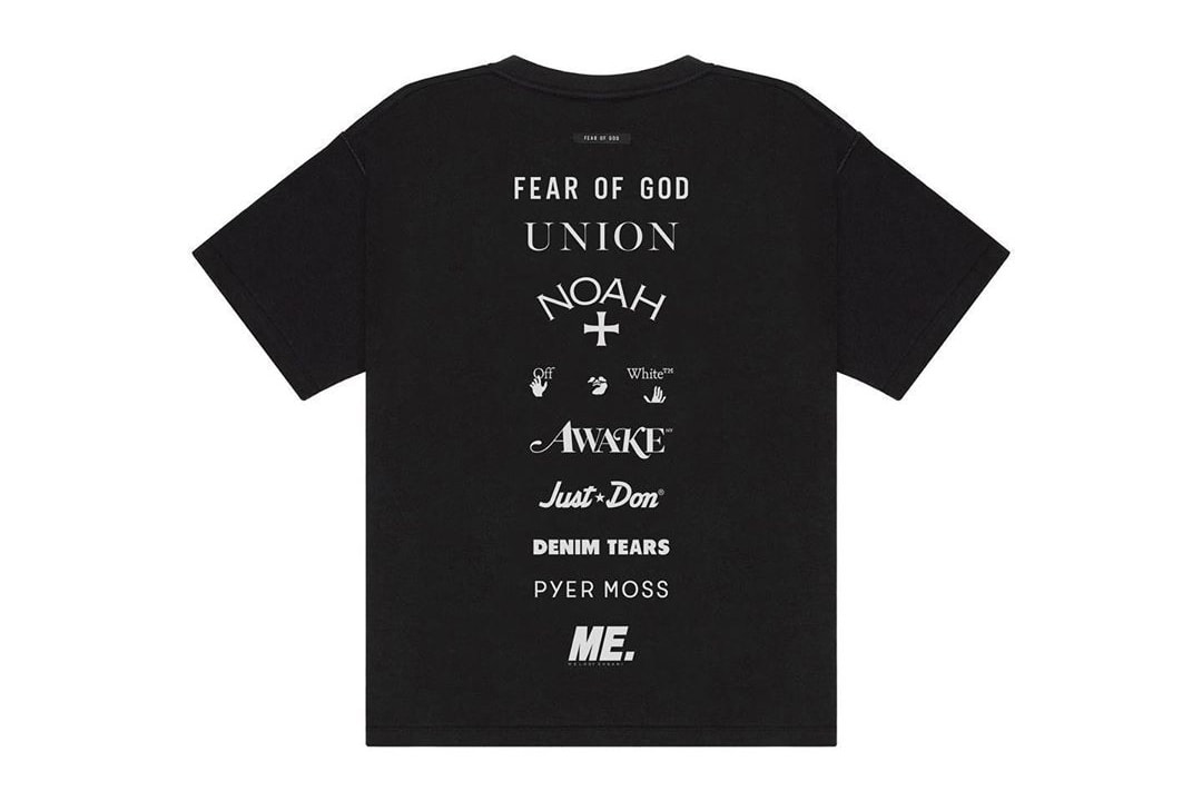 fear of god jerry lorenzo gianna floyd fund charity donation t shirt noah awake ny pyer moss denim tears just don union la melody ehsani off white virgil abloh angelo baque chris gibbs brendon babenzien c kerby jean raymond tremaine emory official release date info photos price store list