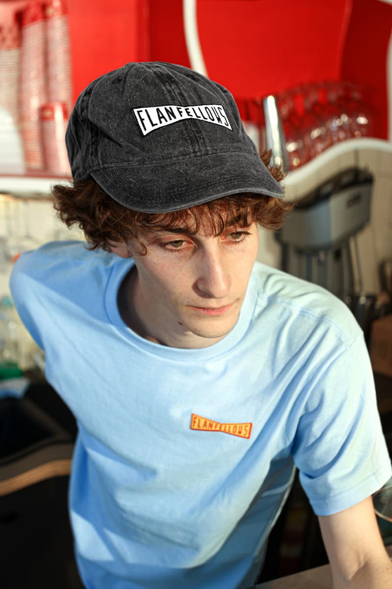 OddFellows x FLAN Summer Capsule Collection T-shirts Aprons Hats Ice Cream Flavor Bowtie Logo White Black Baby Blue 