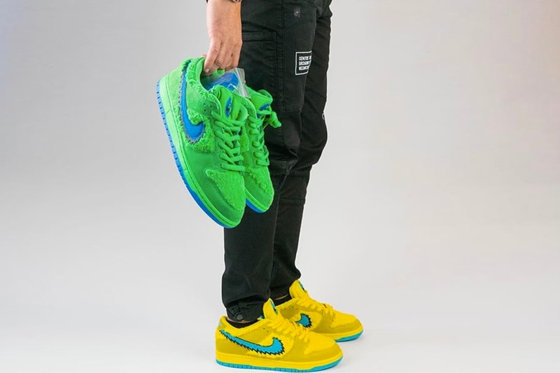 Grateful Dead Nike SB Dunk Low Yellow Green Bear Better Look CJ5378-700 CJ5378-300 Release Info Date Green Spark Soar Opti Yellow Blue Fury