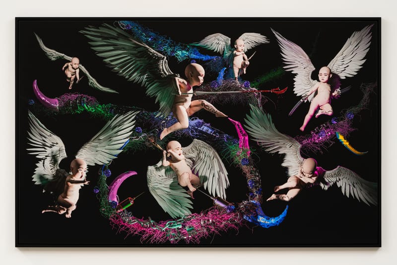 A Closer Look at Grimes' Artworks in "Selling Out" Exhibition