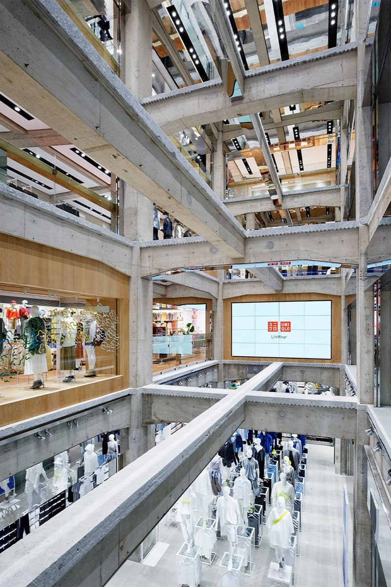 UNIQLO Tokyo Ginza Flagship Store Opening Marronnier Gate Herzog & de Meuron retail Ginza concrete architecture 