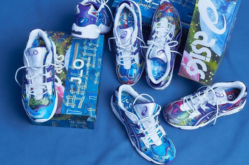 jantje ontembarr asics gel kayano 5 v og paint splatter purple blue silver white red green official raffle release date info photos price store list buying guide