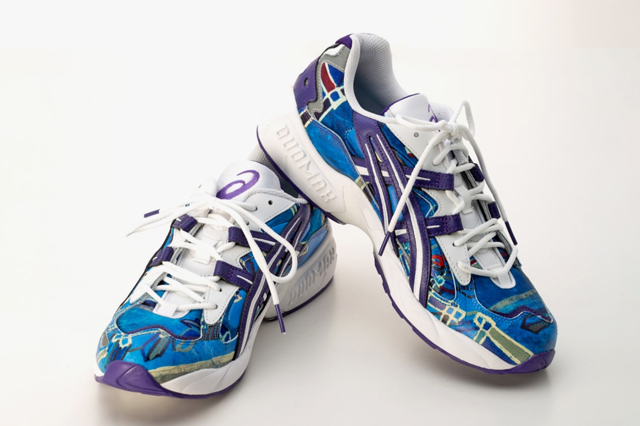 jantje ontembarr asics gel kayano 5 v og paint splatter purple blue silver white red green official raffle release date info photos price store list buying guide