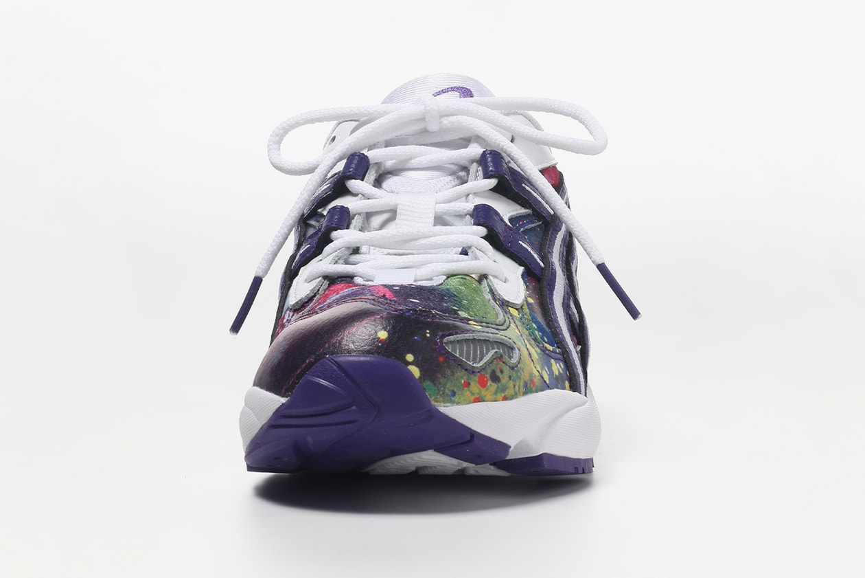 jantje ontembarr asics gel kayano 5 v og paint splatter purple blue silver white red green official raffle release date info photos price store list buying guide