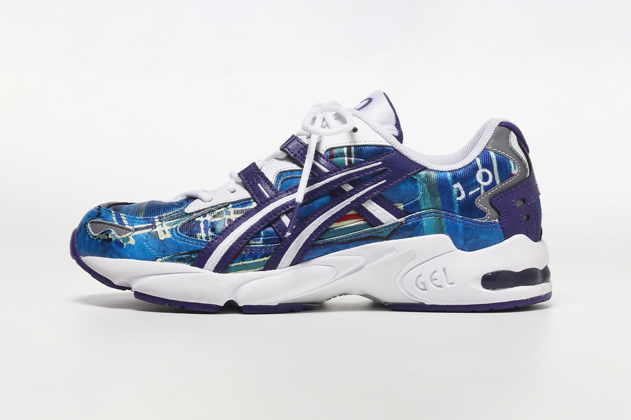 jantje ontembarr asics gel kayano 5 v og paint splatter purple blue silver white red green official raffle release date info photos price store list buying guide