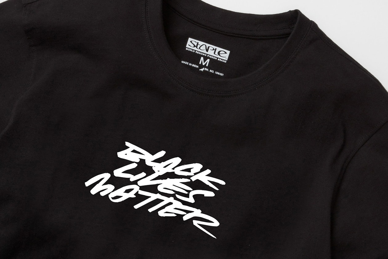 jeffstaple, Hiroshi Fujiwara,Futura Black Lives Matter Raffle charity tee shirt 2000 staple design panda nike sneaker air force 1 jordan collaboration auction sale blm