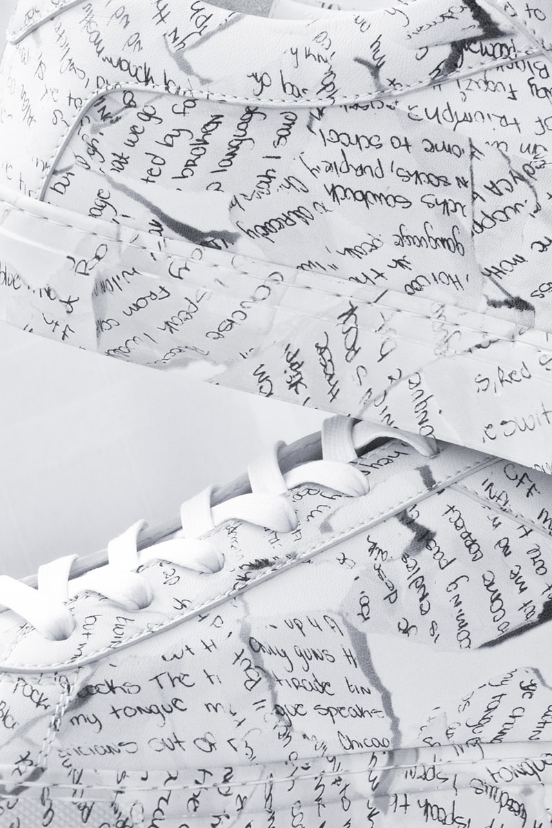 young chicago authors koio capri poem sneaker collaboration 100 percent of proceeds for black lives matter goodkids mad city white colorway