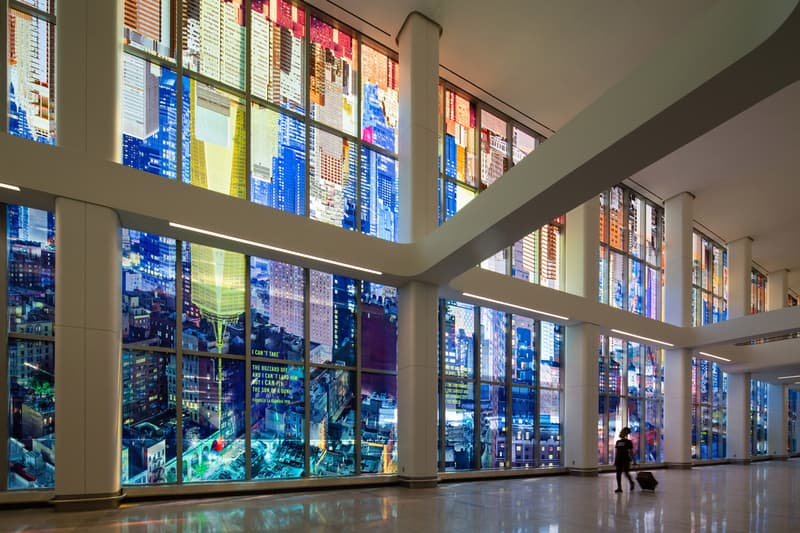 LaGuardia Airport Public Artworks Terminal B Andrew Cuomo Mosaics Sculptures Benches Glass New York City Photographs Jeppe Hein Sabine Hornig Laura Owens Sarah Sze