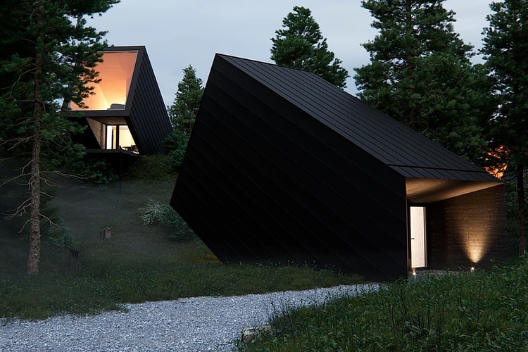Line Design Studio "Pine House" Concept Yields Geometric Structures in a Forest
