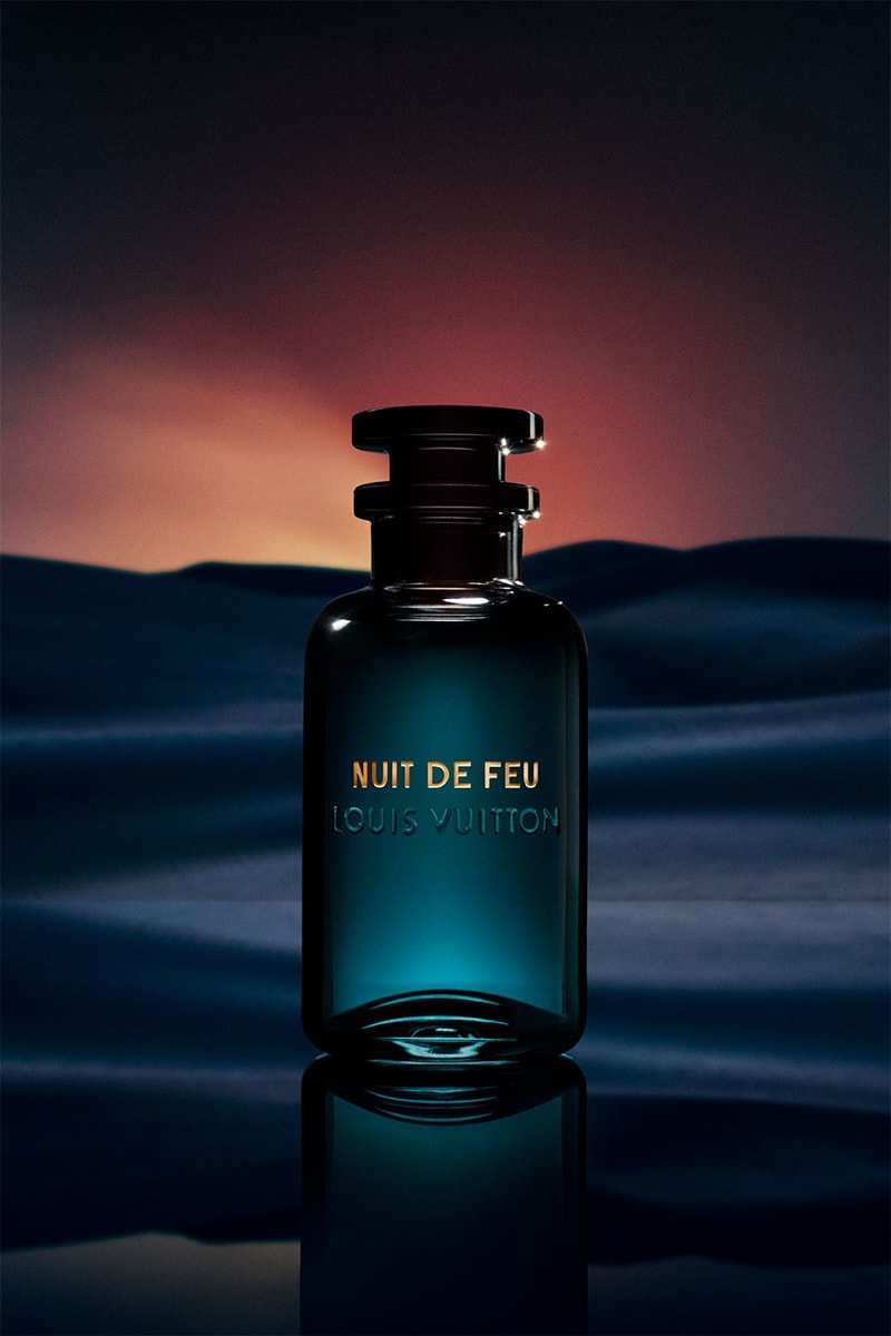 Louis Vuitton Parfums Nuit de Feu Scent, Case leather exotic perfume cologne middle east