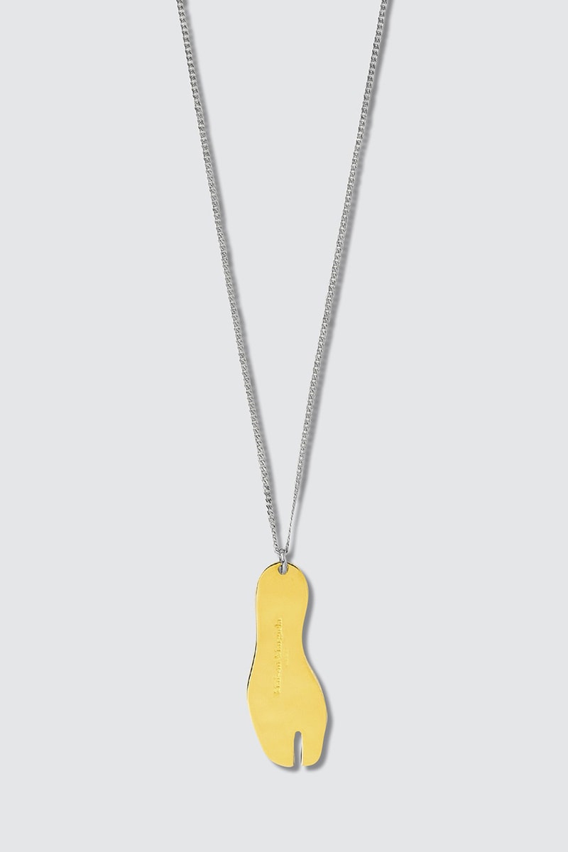 Maison Margiela Tabi Necklace 100 Percent .925 Sterling Silver Gold-Toned Detailing MMM HBX $264 USD Jewelry Designer Accessories Charm Pendant 