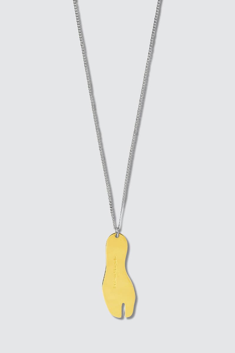 Maison Margiela Tabi Necklace 100 Percent .925 Sterling Silver Gold-Toned Detailing MMM HBX $264 USD Jewelry Designer Accessories Charm Pendant