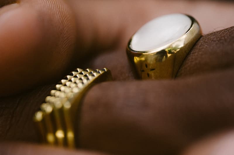 MAPLE Summer Editorial 2020 Jewelry Rings Necklaces Bracelets Closer Look Canadian Brand Luxury Streetwear North Vancouver Cuban Double Mariner Links Mother of Pearl Grace Jones