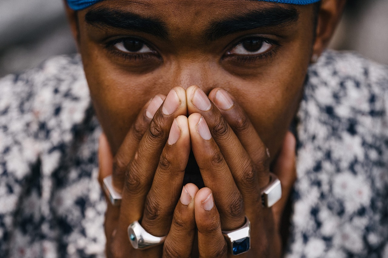 MAPLE Summer Editorial 2020 Jewelry Rings Necklaces Bracelets Closer Look Canadian Brand Luxury Streetwear North Vancouver Cuban Double Mariner Links Mother of Pearl Grace Jones