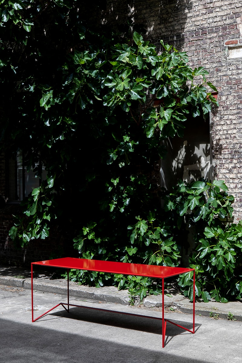 Maria Scarpulla 'Campi di Colore' Lacquered Indoor-Outdoor Tables Primary Colors Design Furniture Belgian Hand Made Artworks Atelier Ecru gallery Ghent