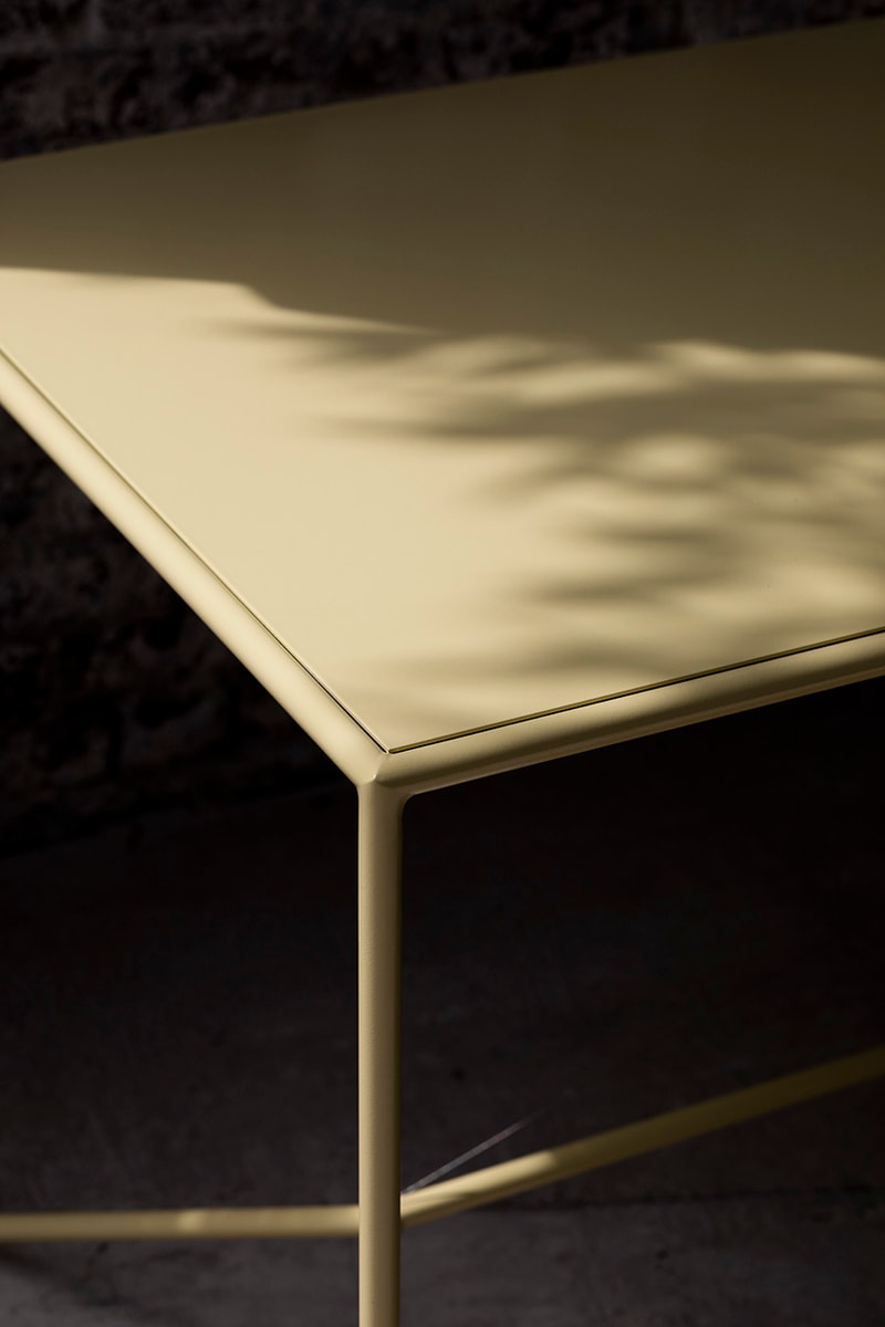 Maria Scarpulla 'Campi di Colore' Lacquered Indoor-Outdoor Tables Primary Colors Design Furniture Belgian Hand Made Artworks Atelier Ecru gallery Ghent