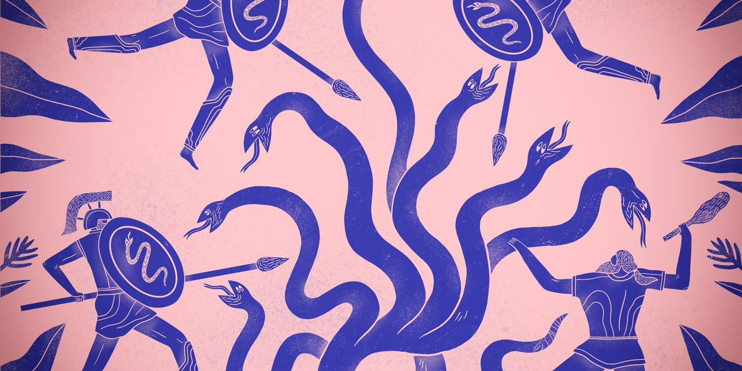 Pen & Paper: Mark Conlan Digital Illustrator People Vases Flowers Plants Greek Roman Patterns