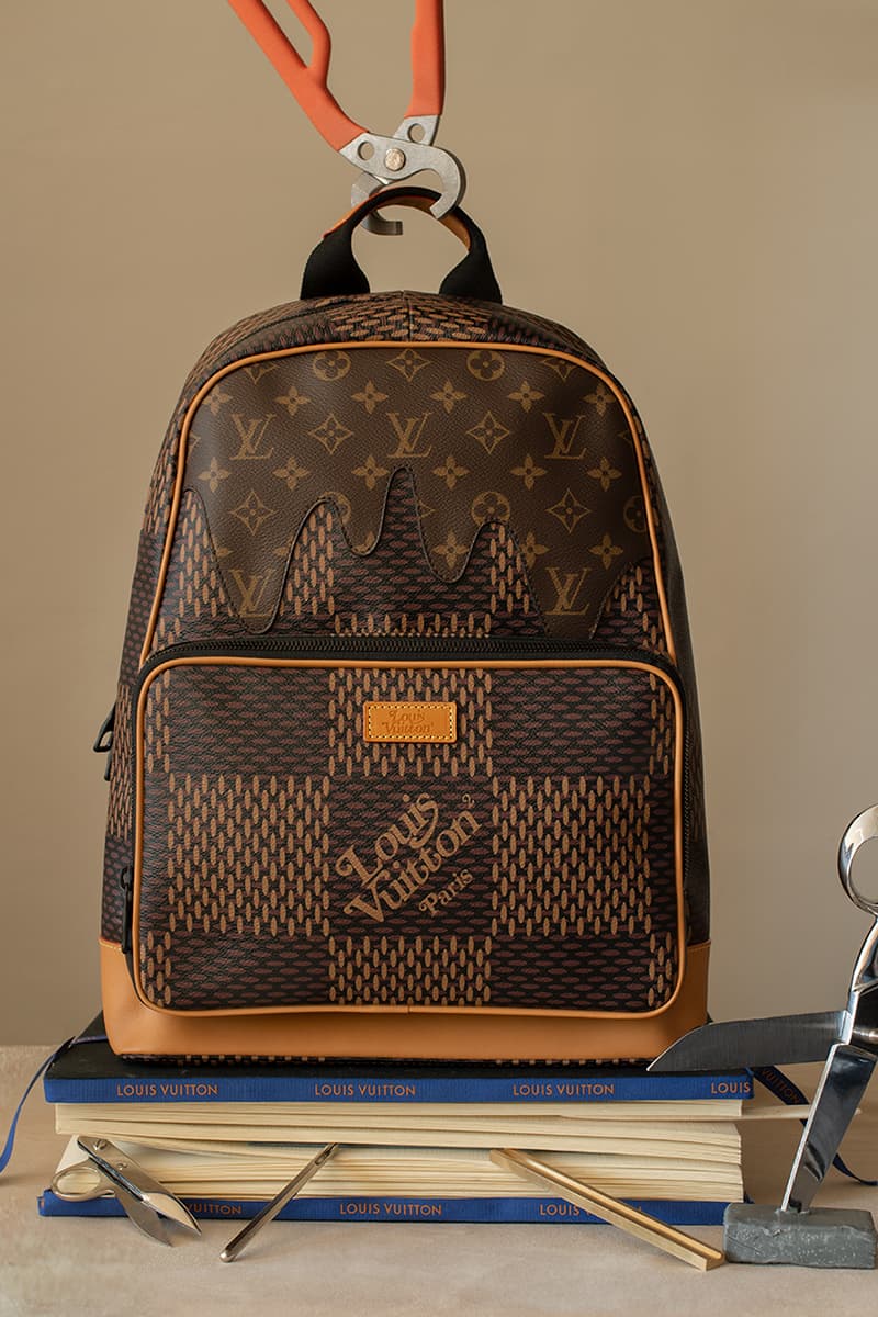 NIGO Virgil Abloh Louis Vuitton LV² Drop 1 Detailed Look Damier Waves Denim Jacket Embroidered Shirt Squared LV Sweatshirt Zipthrough Cosy Mule Monogram Voltaire Loafers Mods bear Canvas