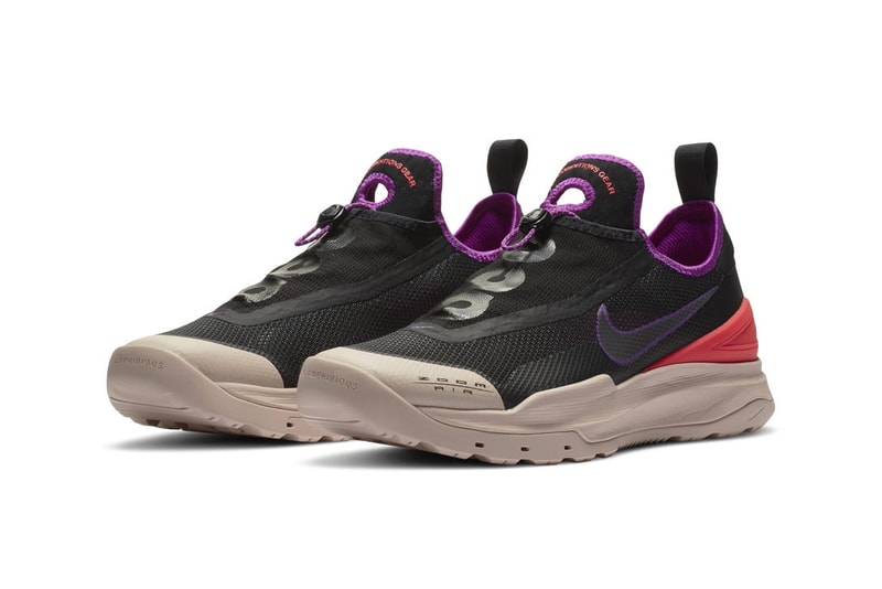 nike acg air zoom ao hiking shoe black purple red tan official release date info photos price store list buying guide