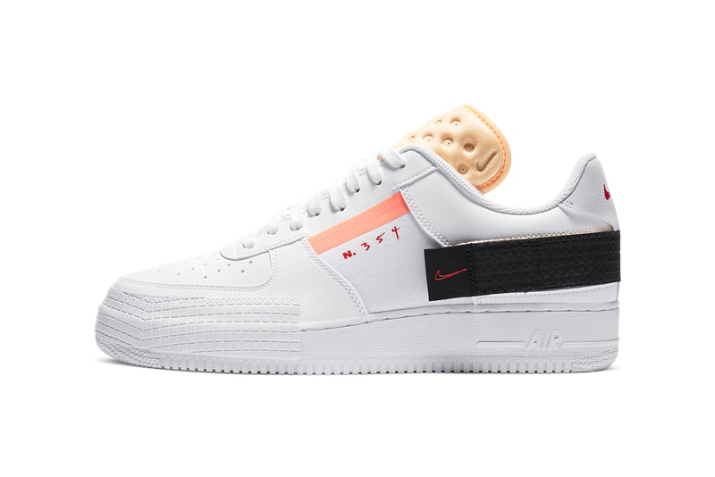 nike n 354 af1 type air force 1 white black melon tint habanero red CZ7107 100 official release date info photos price store list buying guide