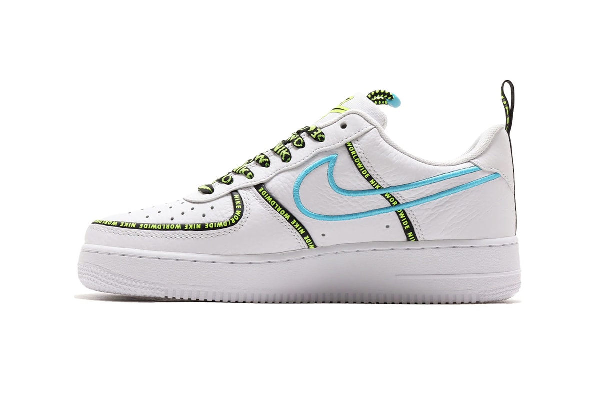 Nike Air Force 1 WHITE/BARELY VOLT-VOLT-BLACK lv8 and WHITE/WHITE-BLUE FURY-BLACK prm release info drop date price details ck7213-100 ck6924-101 worldwide pack 
