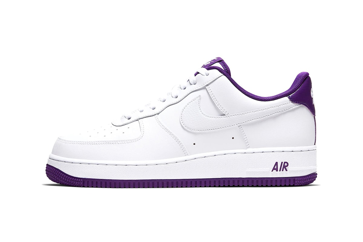 Nike Air Force 1 07 White Voltage Purple Release CJ1380-100