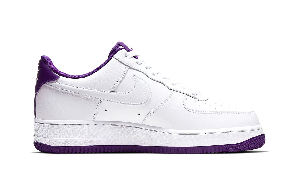 Nike Air Force 1 07 White Voltage Purple Release CJ1380-100