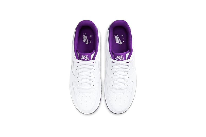 Nike Air Force 1 07 White Voltage Purple Release CJ1380-100