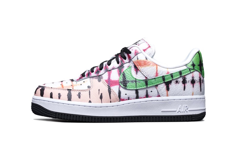 nike sportswear air force 1 low black tie dye womens white green peach official release date info photos price store list buying guide