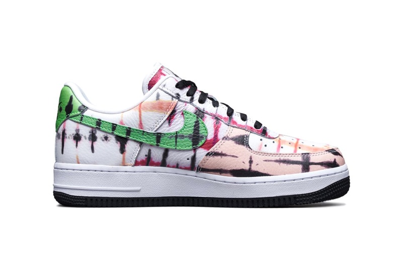 nike sportswear air force 1 low black tie dye womens white green peach official release date info photos price store list buying guide