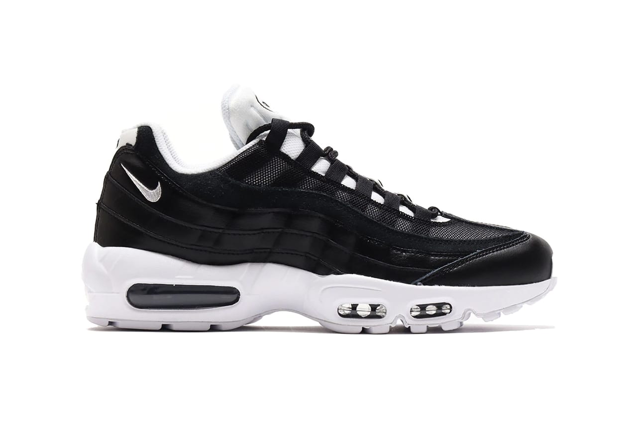 nike air max 95 leather trainers in black