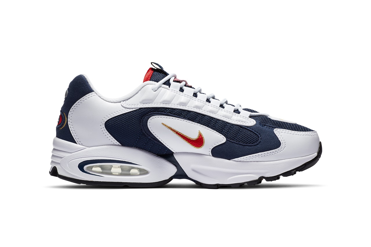 nike sportswear air max triax 96 usa olympic midnight navy white metallic gold university red CT1763 400 michael johnson official relase date info photos price store list buying guide