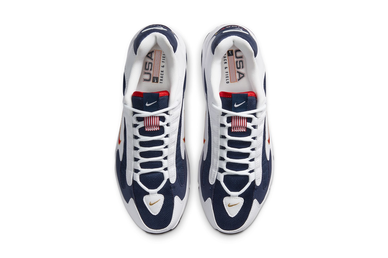 nike sportswear air max triax 96 usa olympic midnight navy white metallic gold university red CT1763 400 michael johnson official relase date info photos price store list buying guide